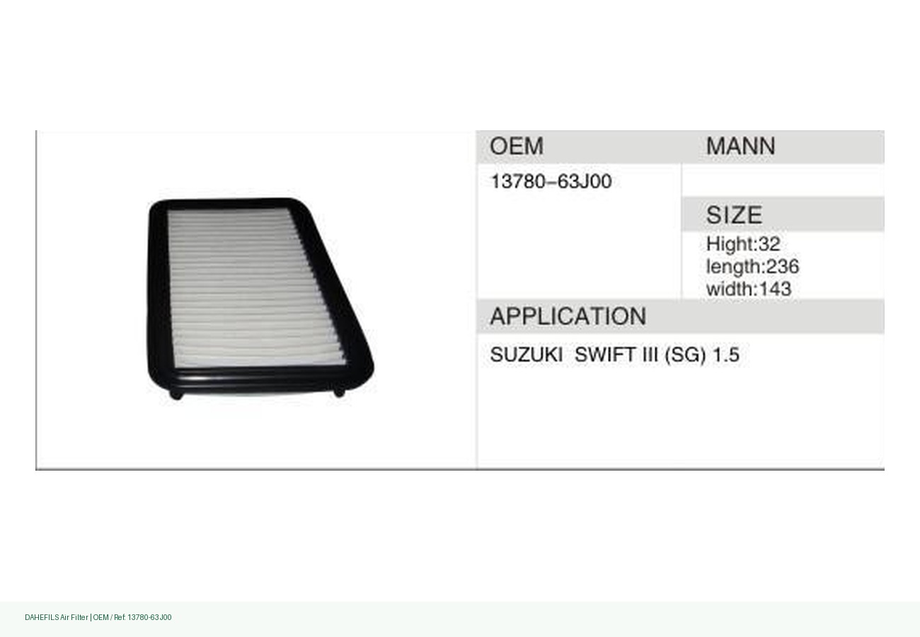 DAHEFILS Air Filter 13780-63J00