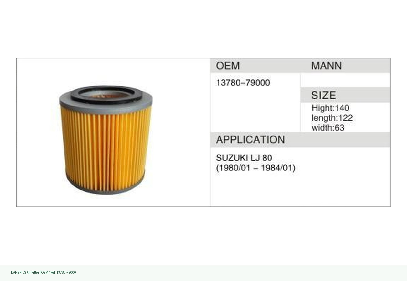 DAHEFILS Air Filter 13780-79000