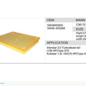 DAHEFILS Air Filter 16546-00Q0G