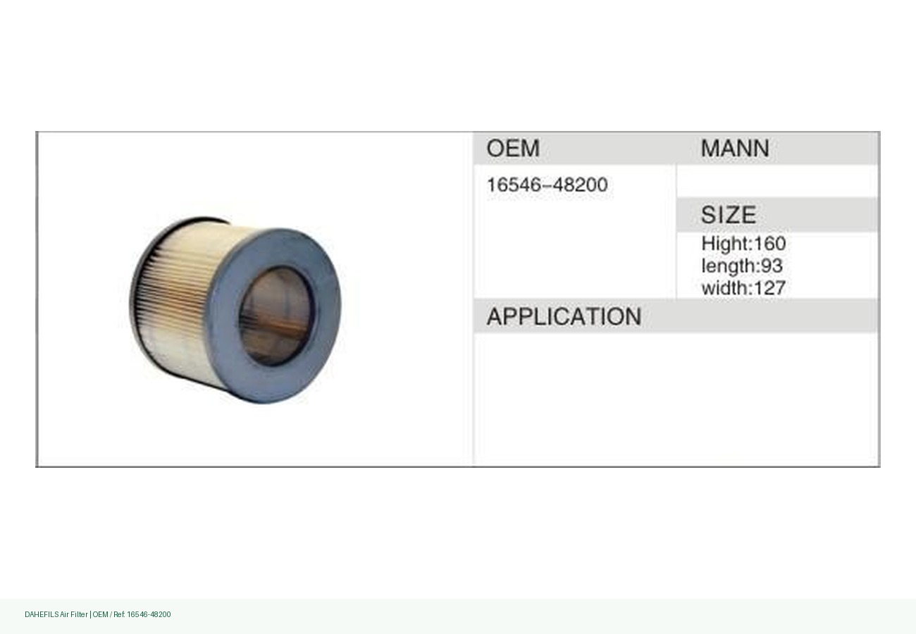 DAHEFILS Air Filter 16546-48200