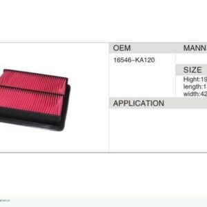 DAHEFILS Air Filter 16546-KA120