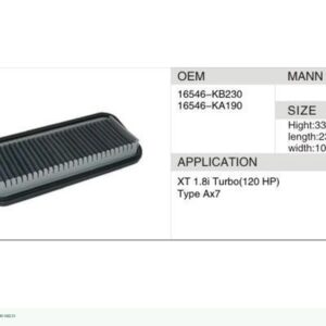 DAHEFILS Air Filter 16546-KB230