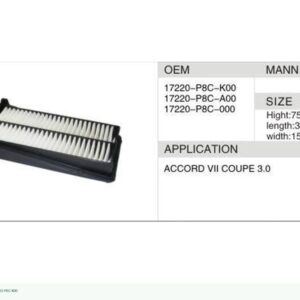 DAHEFILS Air Filter 17220-P8C-K00