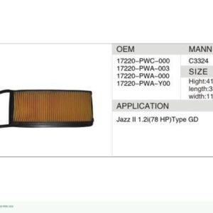 DAHEFILS Air Filter 17220-PWC-000