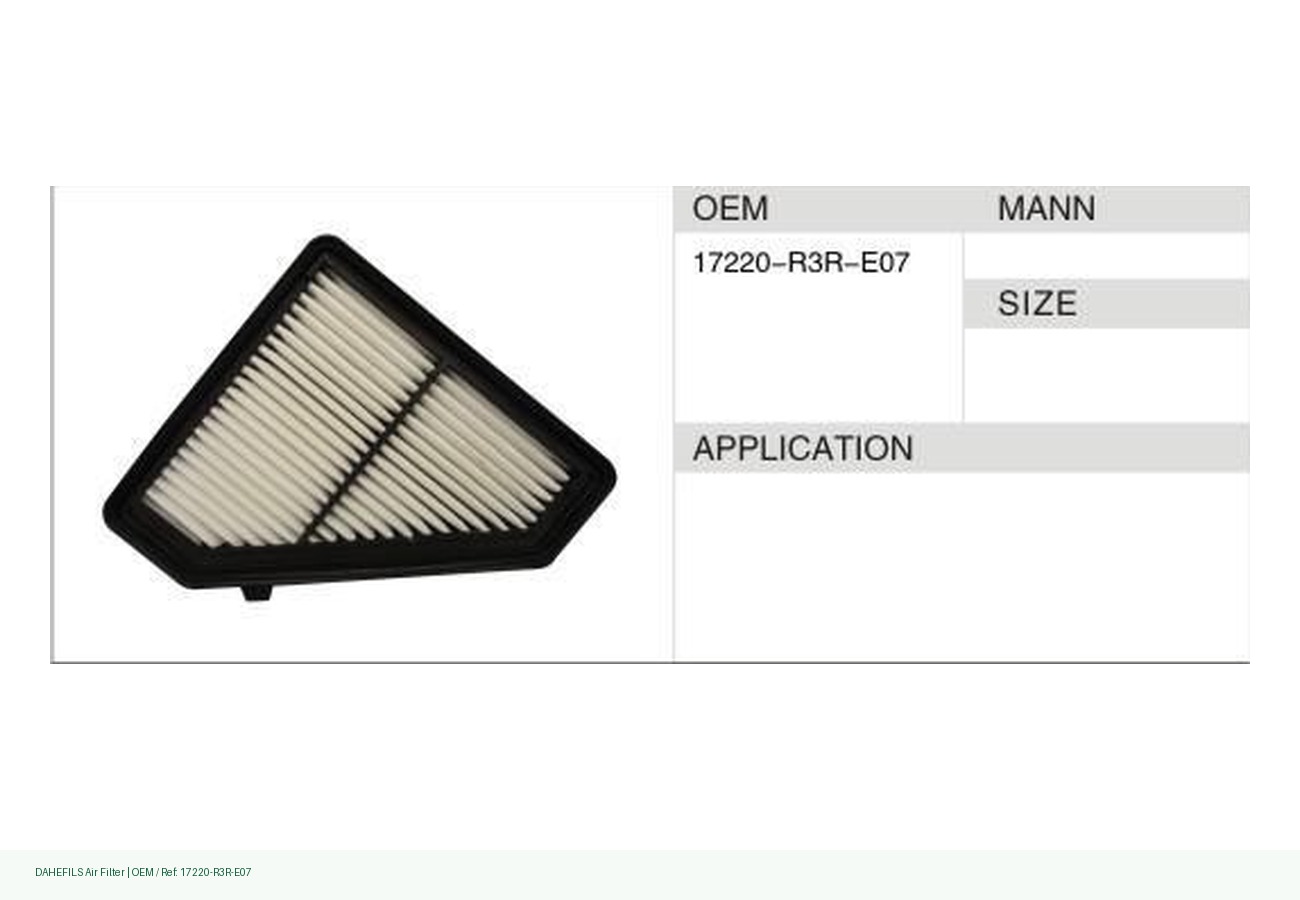 DAHEFILS Air Filter 17220-R3R-E07