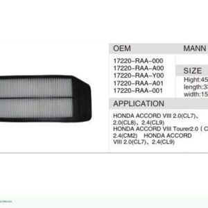DAHEFILS Air Filter 17220-RAA-000