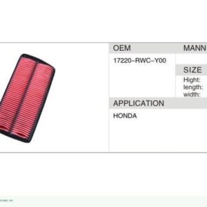 DAHEFILS Air Filter 17220-RWC-Y00