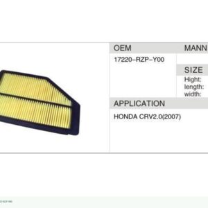 DAHEFILS Air Filter 17220-RZP-Y00