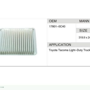 DAHEFILS Air Filter 17801-0C40