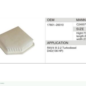 DAHEFILS Air Filter 17801-26010