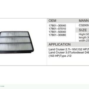DAHEFILS Air Filter 17801-30040