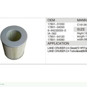 DAHEFILS Air Filter 17801-31050