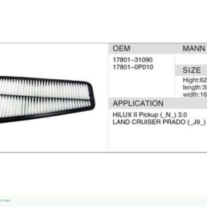 DAHEFILS Air Filter 17801-31090