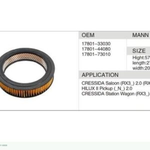 DAHEFILS Air Filter 17801-33030