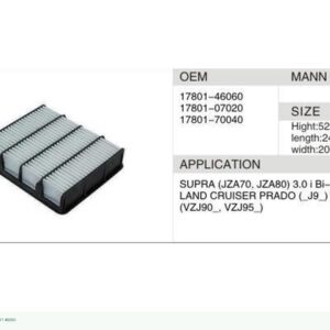 DAHEFILS Air Filter 17801-46060