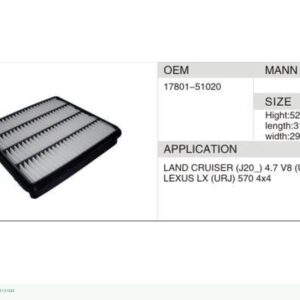 DAHEFILS Air Filter 17801-51020