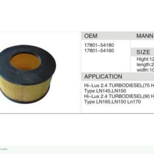 DAHEFILS Air Filter 17801-54180