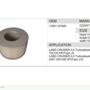 DAHEFILS Air Filter 17801-67060
