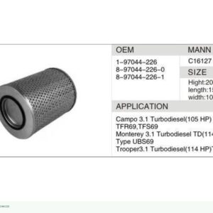 DAHEFILS Air Filter 1-97044-226