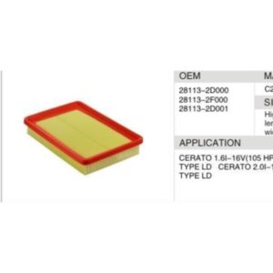 DAHEFILS Air Filter 28113-2D000