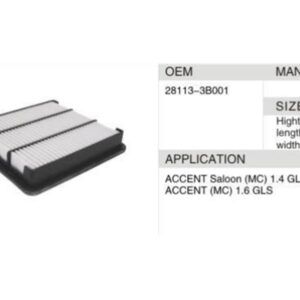 DAHEFILS Air Filter 28113-3B001