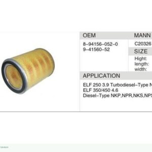 DAHEFILS Air Filter 8-94156-052-0