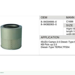 DAHEFILS Air Filter 8-94334906-0