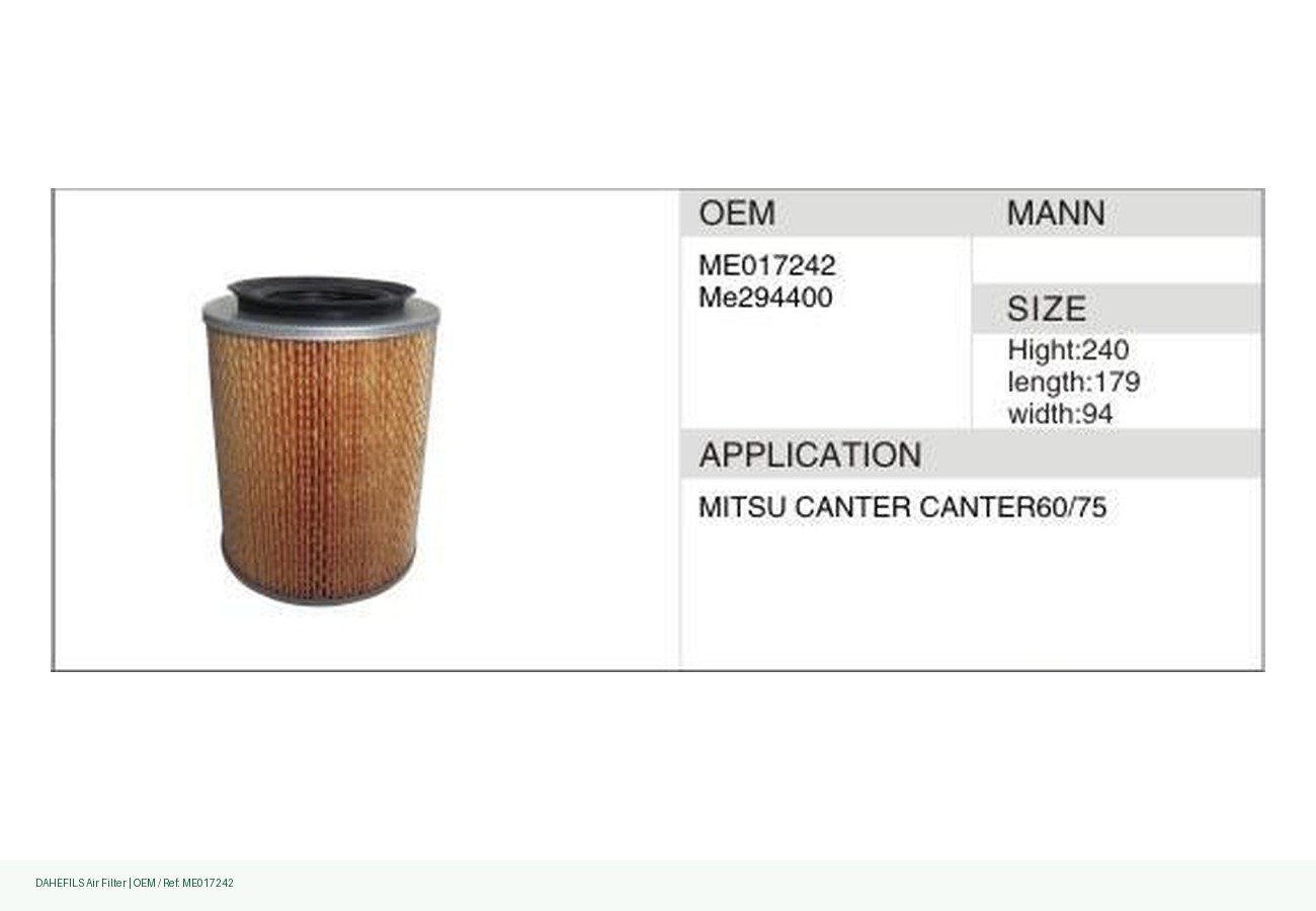 DAHEFILS Air Filter ME017242