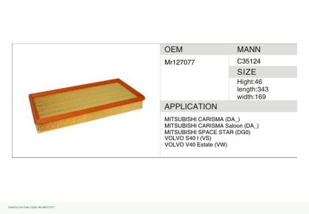 DAHEFILS Air Filter MR127077