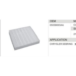 DAHEFILS Chrysler Cabin Air Filter 05058693AA