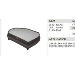 DAHEFILS Chrysler Cabin Air Filter 05101438AA