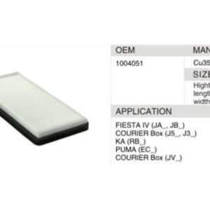 DAHEFILS Ford Cabin Air Filter 1004051