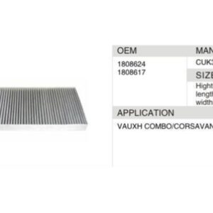 DAHEFILS Opel Cabin Air Filter 1808624