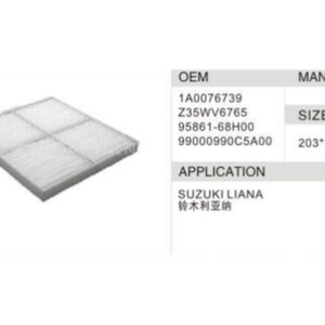 DAHEFILS Suzuki Cabin Air Filter 1A0076739