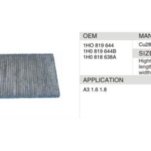 DAHEFILS Audi Cabin Air Filter 1H0819644