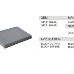 DAHEFILS Skoda Cabin Air Filter 1H0819644B