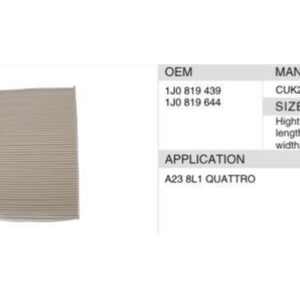DAHEFILS Cabin Air Filter 1J0819439