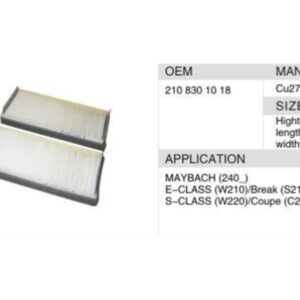 DAHEFILS Benz Cabin Air Filter 2108301018