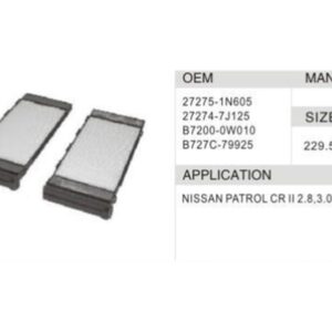DAHEFILS Nissan Cabin Air Filter 27275-1N605