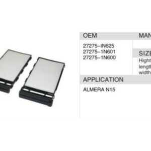 DAHEFILS Nissan Cabin Air Filter 27275-1N625