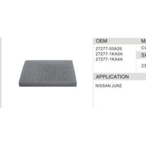 DAHEFILS Nissan Cabin Air Filter 27277-00A26