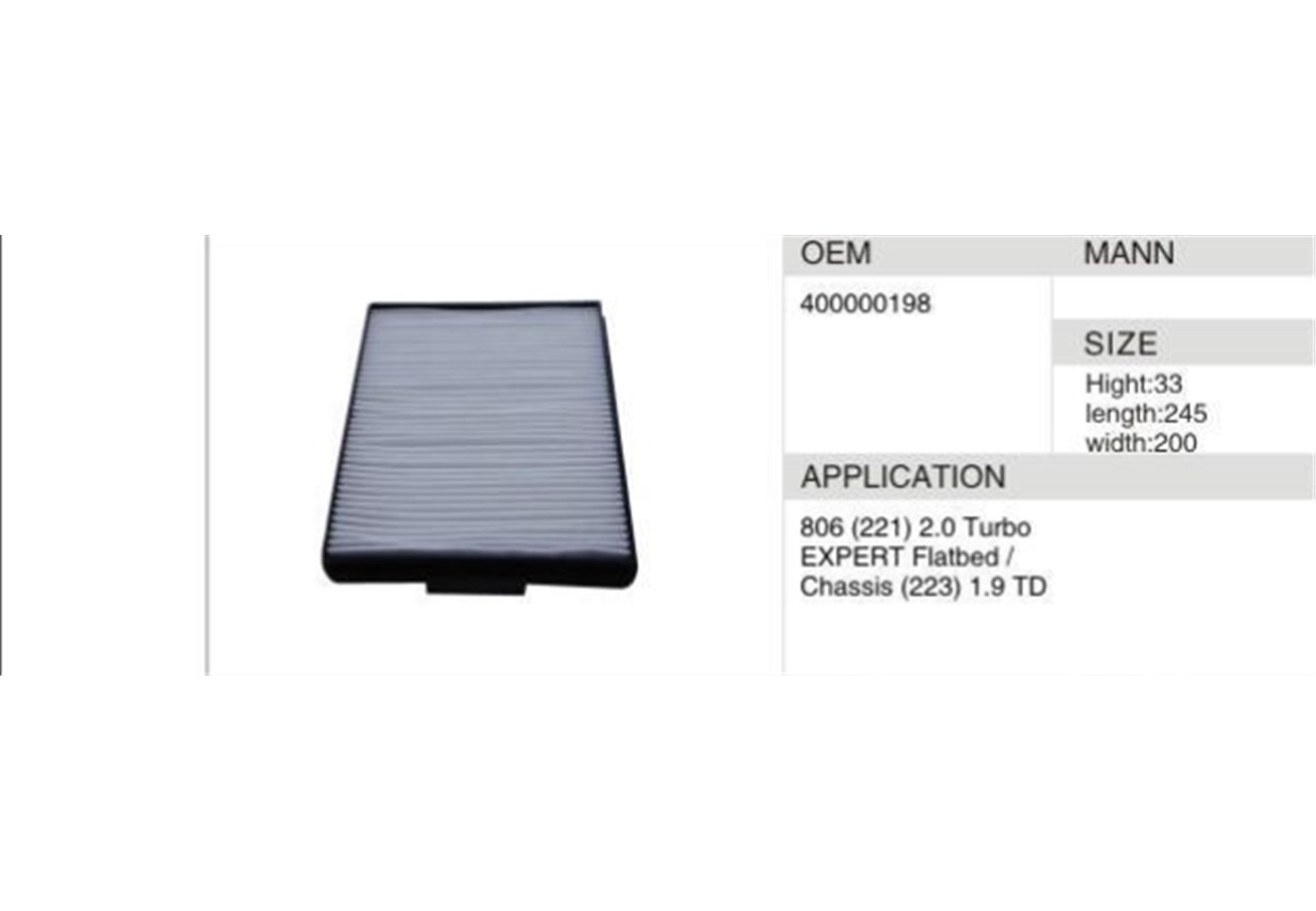 DAHEFILS Peugeot Cabin Air Filter 400000198
