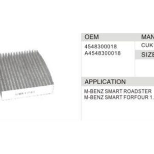 DAHEFILS Benz Cabin Air Filter 4548300018