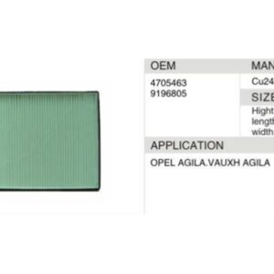 DAHEFILS Opel Cabin Air Filter 4705463