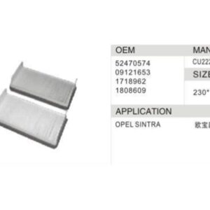DAHEFILS Opel Cabin Air Filter 52470574