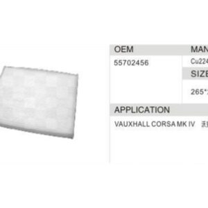 DAHEFILS Vauxhall Cabin Air Filter 55702456