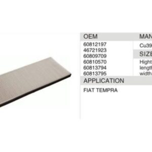 DAHEFILS Fiat Cabin Air Filter 60812197