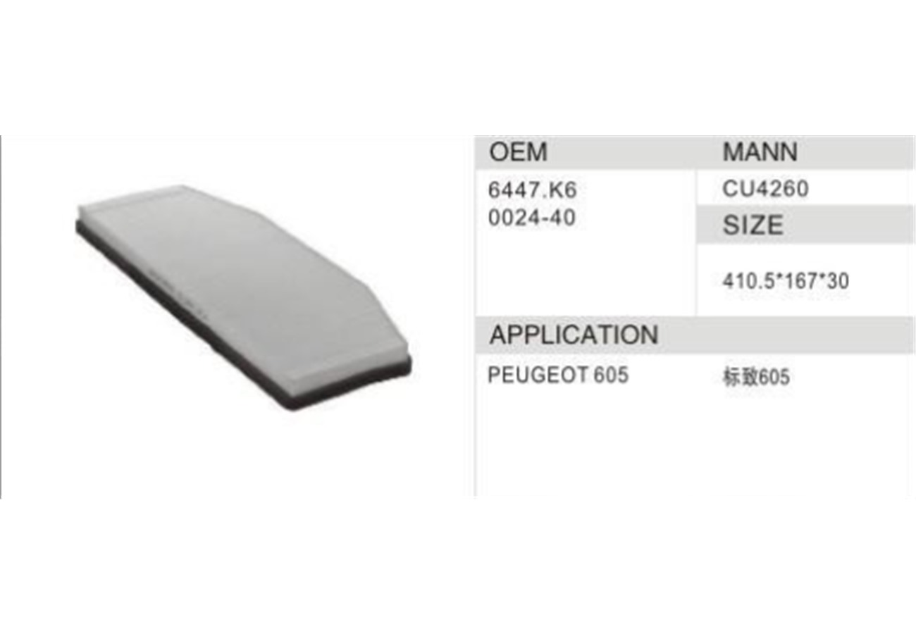 DAHEFILS Peugeot Cabin Air Filter 6447.K6