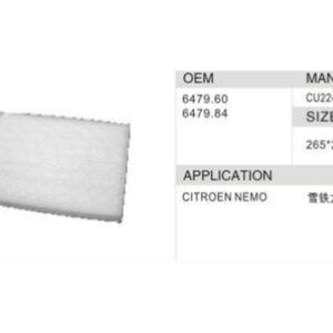 DAHEFILS Citroen Cabin Air Filter 6479.60