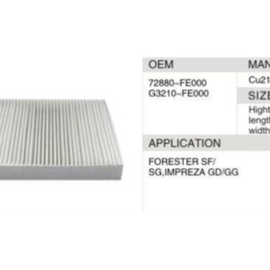 DAHEFILS Cabin Air Filter 72880-FE000